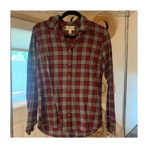 Jcrew Women’s Boy Red Long Sleeve Flannel Size 4
